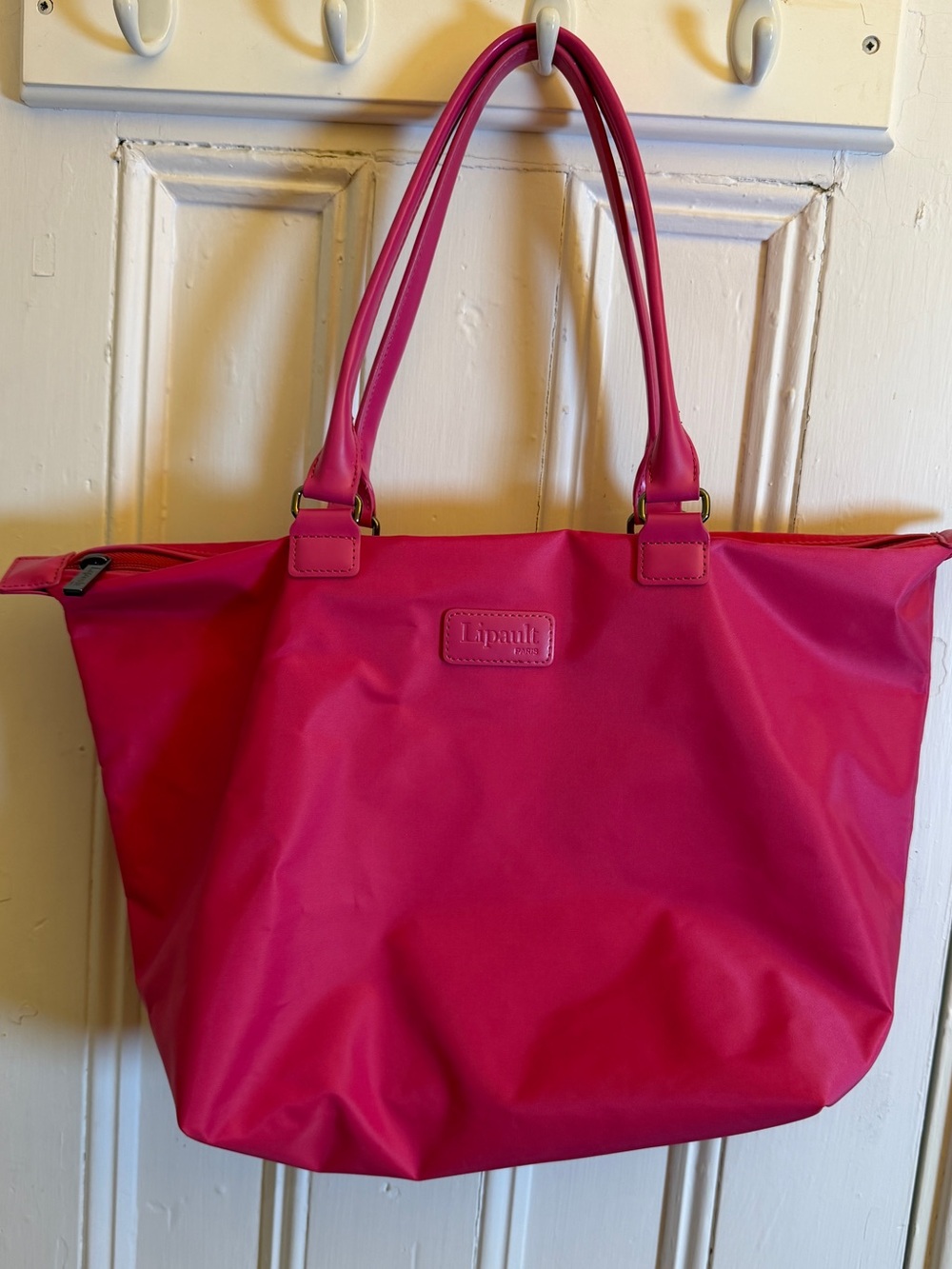 Lipault Paris Pink Large Travel Tote Bag Lightweight Nylon Shoulder Carry On